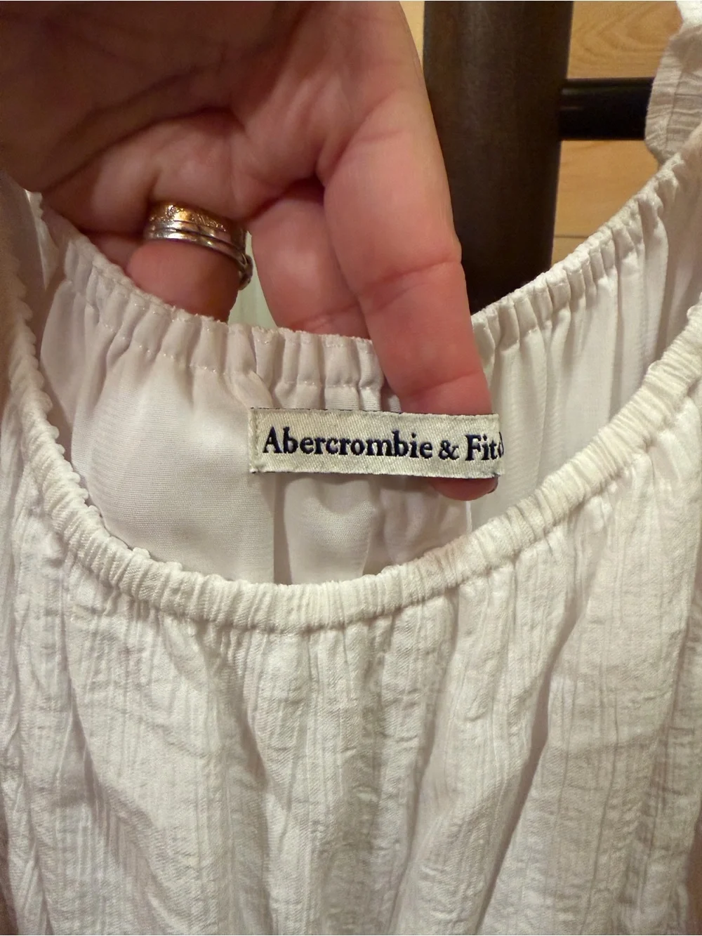 Abercrombie & Fitch White Textured Dress